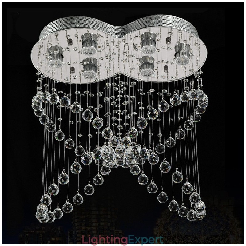 6 Lights Modern Crystal Ceiling Pendant Light Indoor Chandelier Lighting Lamps Fixtures