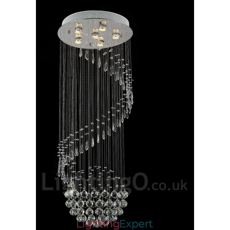 6 Lights Modern Crystal Ceiling Pendant Light Indoor Chandelier Lighting Lamps Fixtures