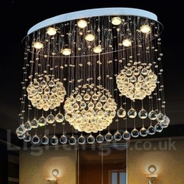 9 Lights Modern Crystal Ceiling Pendant Light Indoor Chandelier Lighting Lamps Fixtures