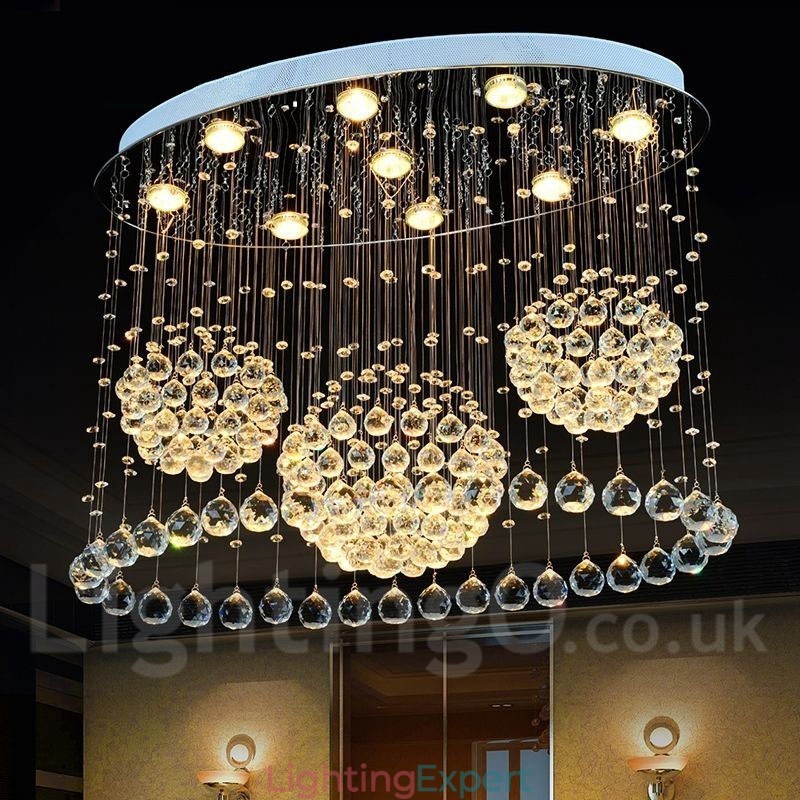 9 Lights Modern Crystal Ceiling Pendant Light Indoor Chandelier Lighting Lamps Fixtures