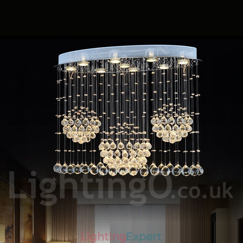 9 Lights Modern Crystal Ceiling Pendant Light Indoor Chandelier Lighting Lamps Fixtures