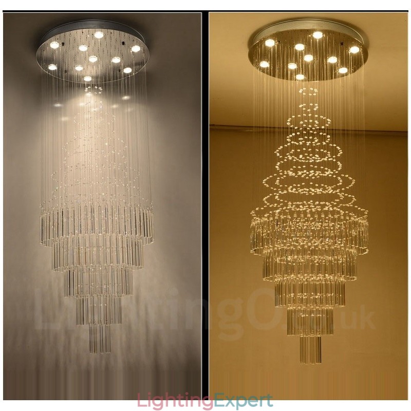 10 Lights Modern Crystal Ceiling Pendant Light Indoor Chandelier Lighting Lamps Fixtures