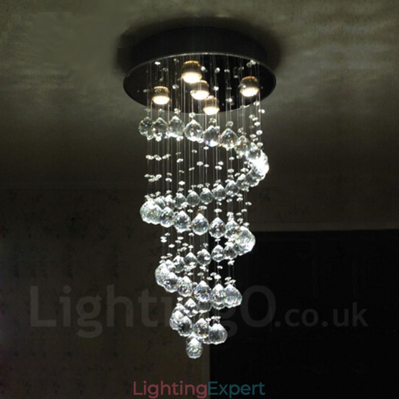5 Lights Modern Crystal Ceiling Pendant Light Indoor Chandelier Lighting Lamps Fixtures