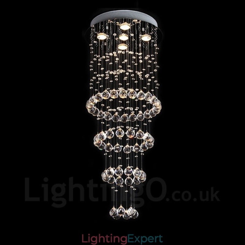 5 Lights Modern Crystal Ceiling Pendant Light Indoor Chandelier Lighting Lamps Fixtures