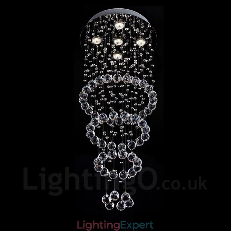 5 Lights Modern Crystal Ceiling Pendant Light Indoor Chandelier Lighting Lamps Fixtures