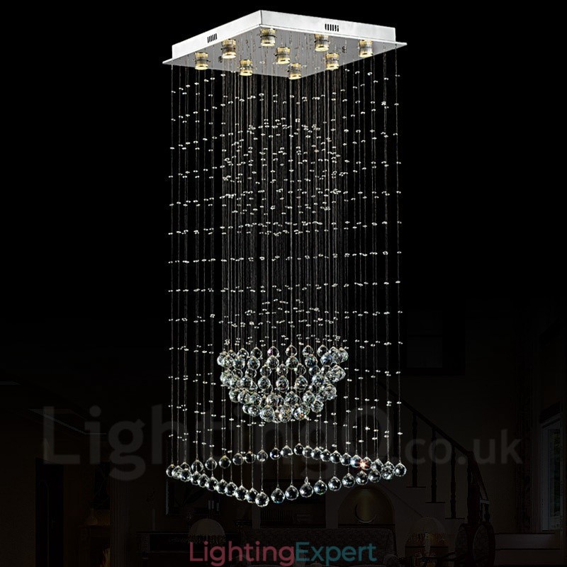 9 Lights Modern Crystal Ceiling Pendant Light Indoor Chandelier Lighting Lamps Fixtures