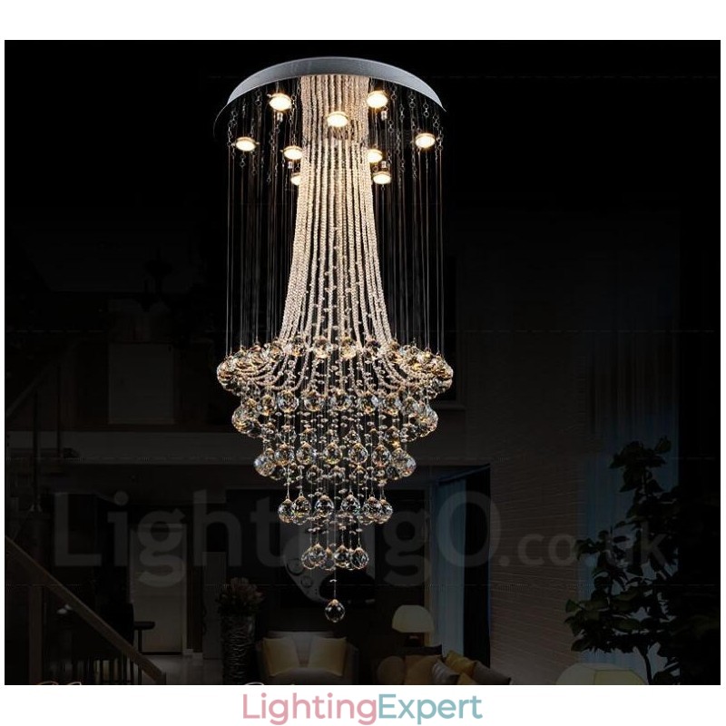 9 Lights Modern Crystal Ceiling Pendant Light Indoor Chandelier Lighting Lamps Fixtures
