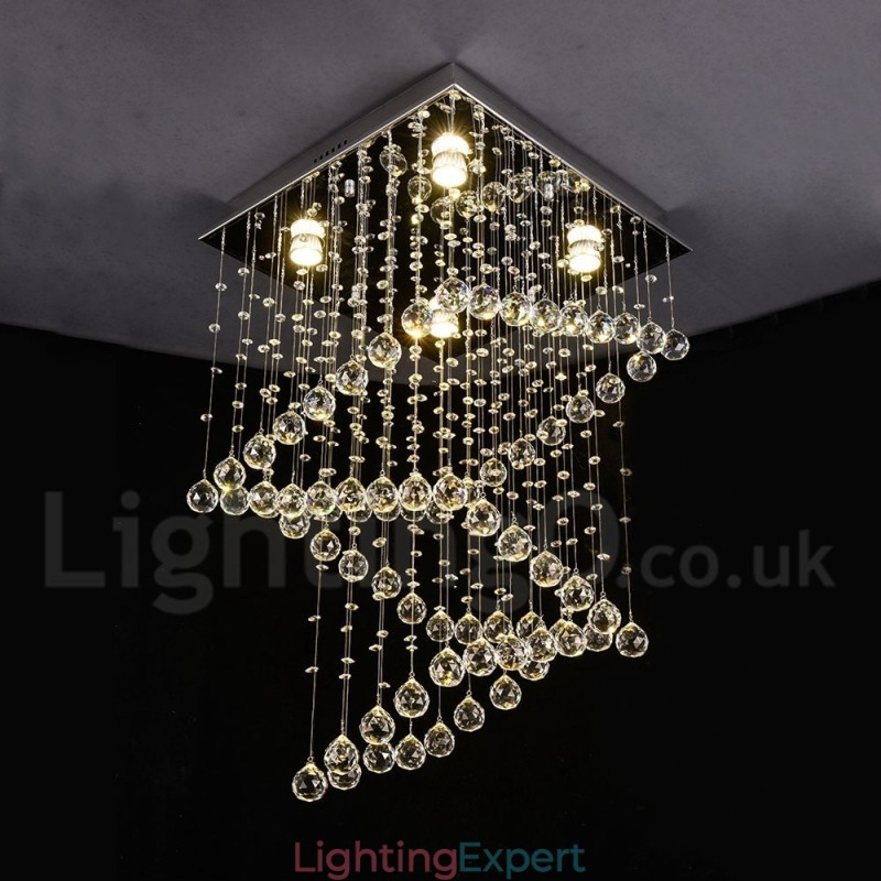 4 Lights Modern Crystal Ceiling Pendant Light Indoor Chandelier Lighting Lamps Fixtures