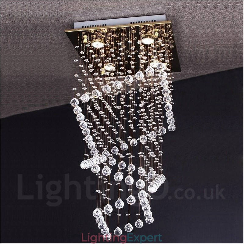 4 Lights Modern Crystal Ceiling Pendant Light Indoor Chandelier Lighting Lamps Fixtures