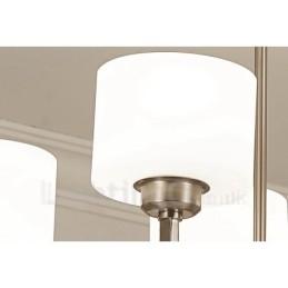 6 Lights Modern Chrome Pendant Light Indoor Chandelier Home Hanging Lighting Lamps Fixtures with Glass Shades