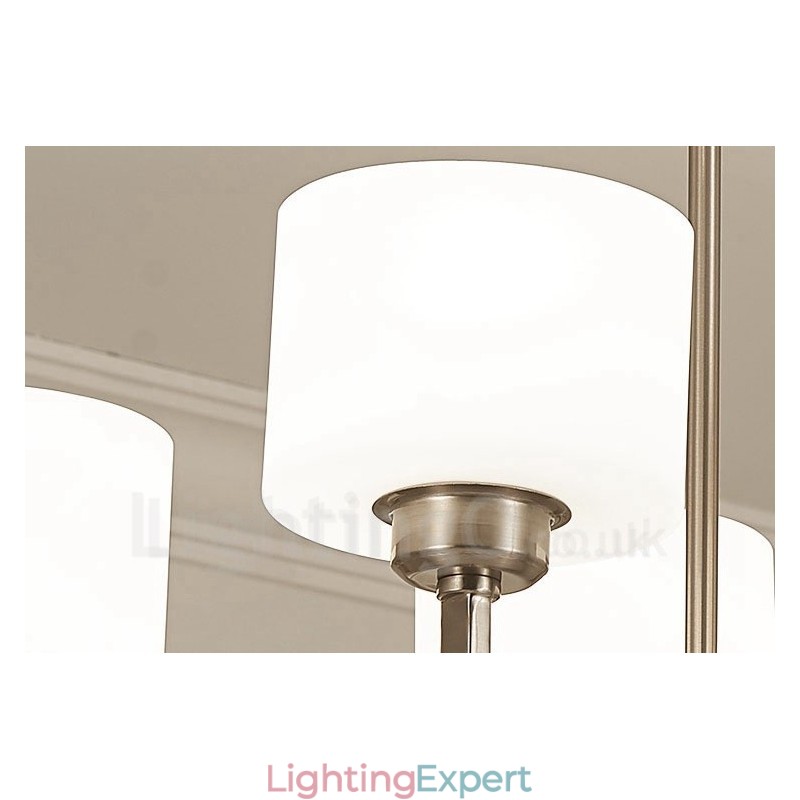 6 Lights Modern Chrome Pendant Light Indoor Chandelier Home Hanging Lighting Lamps Fixtures with Glass Shades