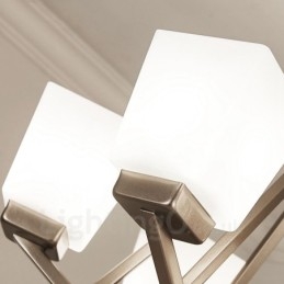 4 Lights Chrome Pendant Light Indoor Modern Chandelier Home Hanging Lighting Lamps Fixtures with Glass Shades