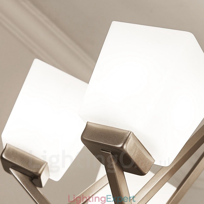 4 Lights Chrome Pendant Light Indoor Modern Chandelier Home Hanging Lighting Lamps Fixtures with Glass Shades