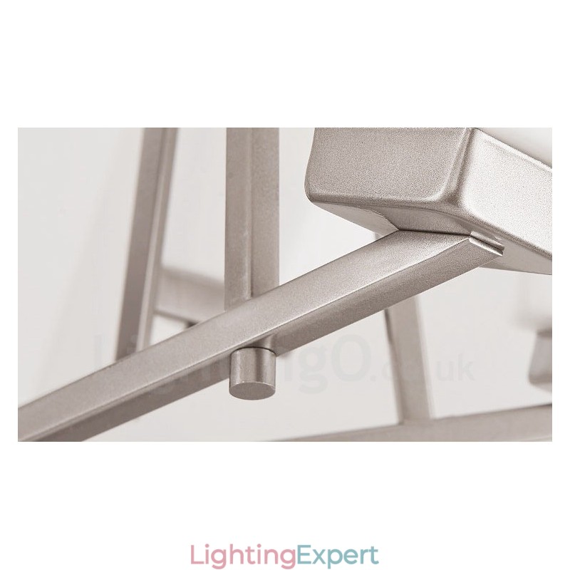 6 Lights Chrome Pendant Light Indoor Modern Chandelier Home Hanging Lighting Lamps Fixtures with Glass Shades