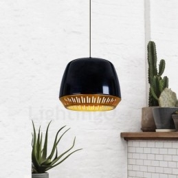 1 Light Modern Contemporary Pendant Light with Black White Red Blue Shade
