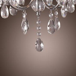 Traditional Classic Crystal Chrome Metal Chandelier
