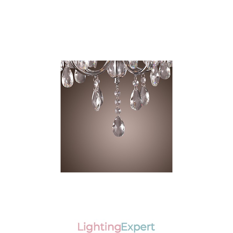 Traditional Classic Crystal Chrome Metal Chandelier