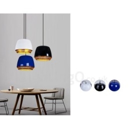 1 Light Modern Contemporary Pendant Light with Black White Red Blue Shade