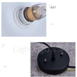1 Light Modern Contemporary Pendant Light with Black White Red Blue Shade