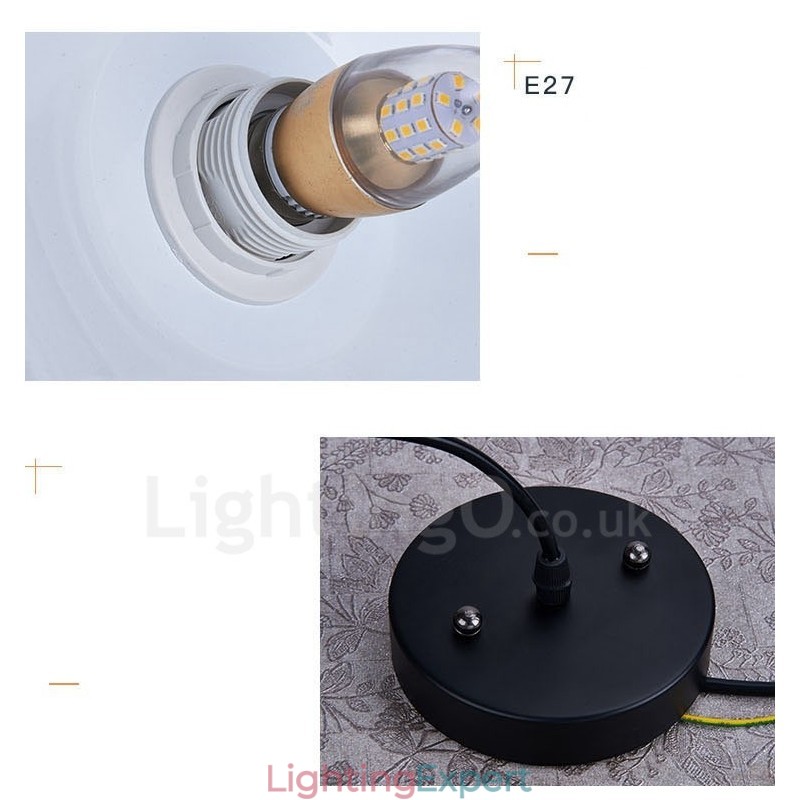 1 Light Modern Contemporary Pendant Light with Black White Red Blue Shade