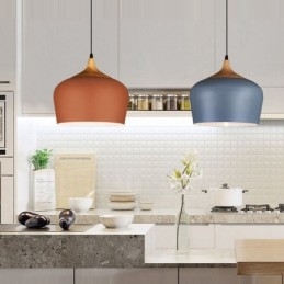 1 Light Modern Contemporary Pendant Light Pendant Lamp with White Red Blue Shade