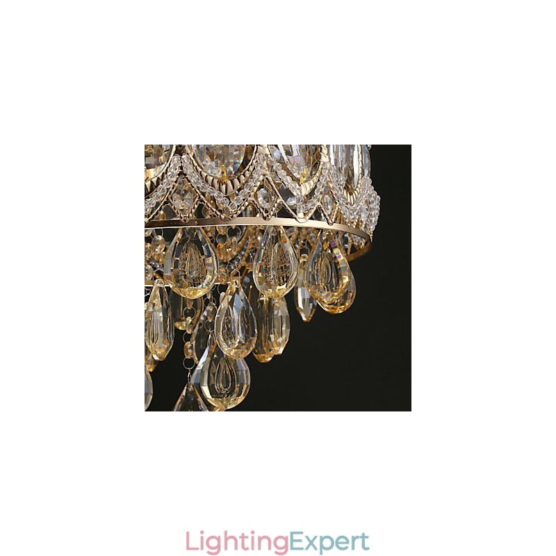 Gold Romantic Champagne Crystal Chandelier