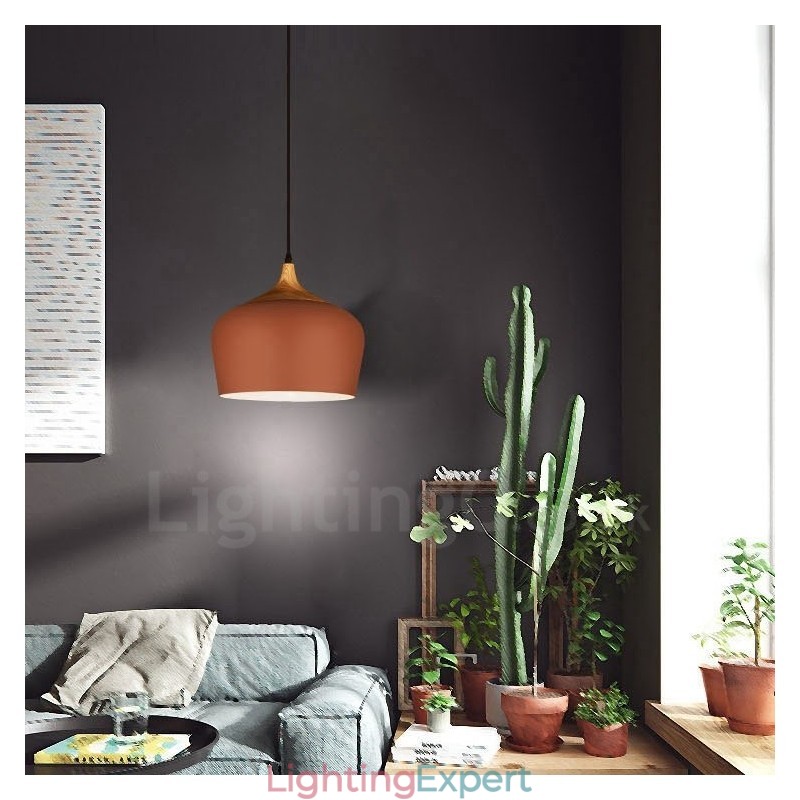 1 Light Modern Contemporary Pendant Light Pendant Lamp with White Red Blue Shade