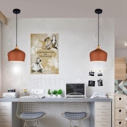 1 Light Modern Contemporary Pendant Light Pendant Lamp with White Red Blue Shade