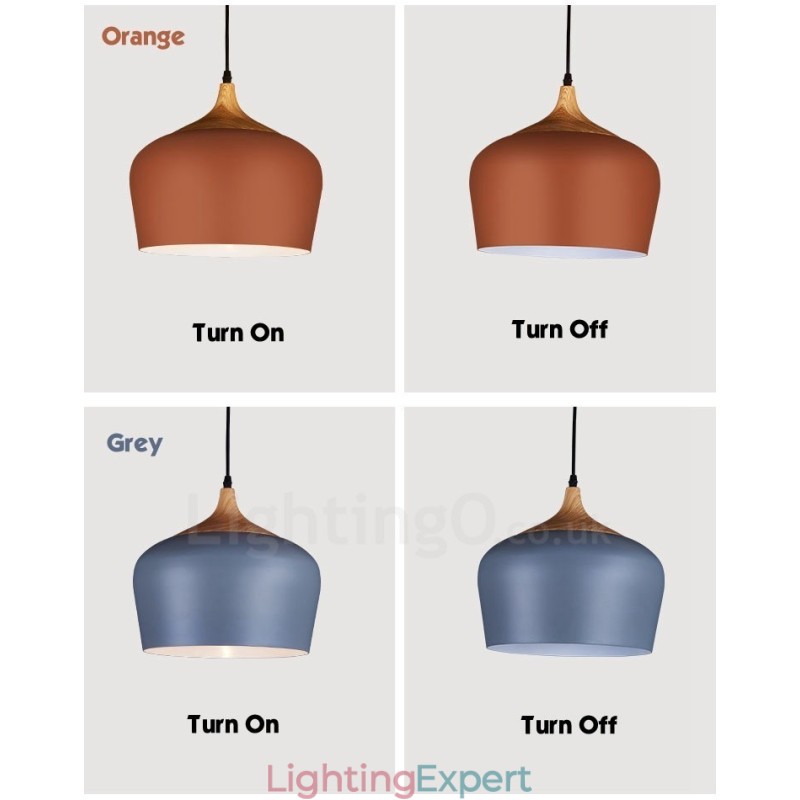1 Light Modern Contemporary Pendant Light Pendant Lamp with White Red Blue Shade