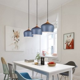 1 Light Modern Contemporary Pendant Light Pendant Lamp with White Red Blue Shade