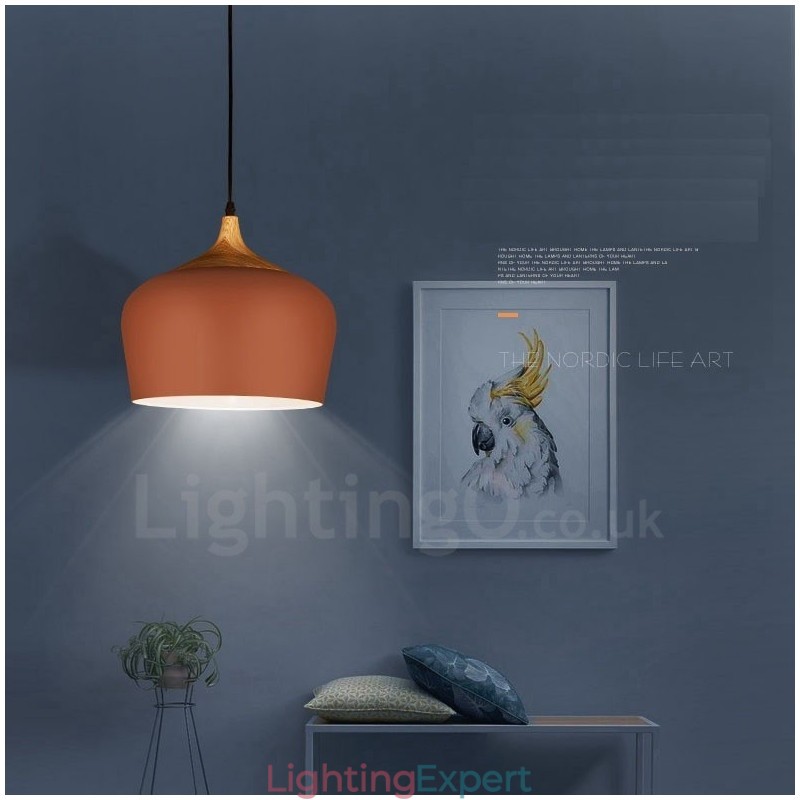 1 Light Modern Contemporary Pendant Light Pendant Lamp with White Red Blue Shade