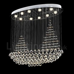 10 Lights Modern K9 Crystal Ceiling Pendant Light Indoor Chandelier Lighting Lamps Fixtures