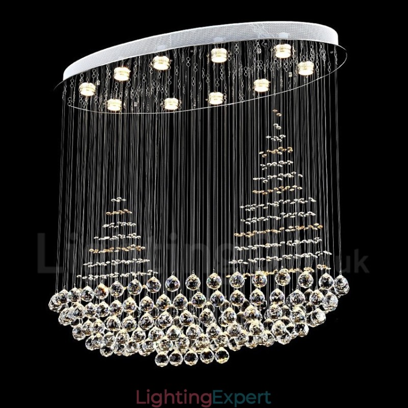 10 Lights Modern K9 Crystal Ceiling Pendant Light Indoor Chandelier Lighting Lamps Fixtures
