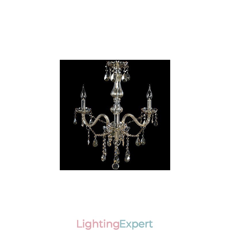 3 Lights Luxury Crystal Chandelier Cognac Color K9 Crystal Chandelier