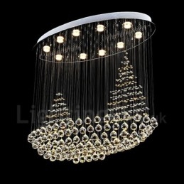 10 Lights Modern K9 Crystal Ceiling Pendant Light Indoor Chandelier Lighting Lamps Fixtures
