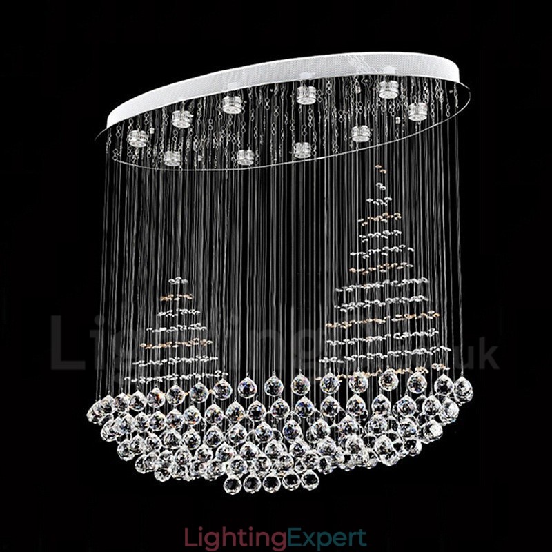 10 Lights Modern K9 Crystal Ceiling Pendant Light Indoor Chandelier Lighting Lamps Fixtures