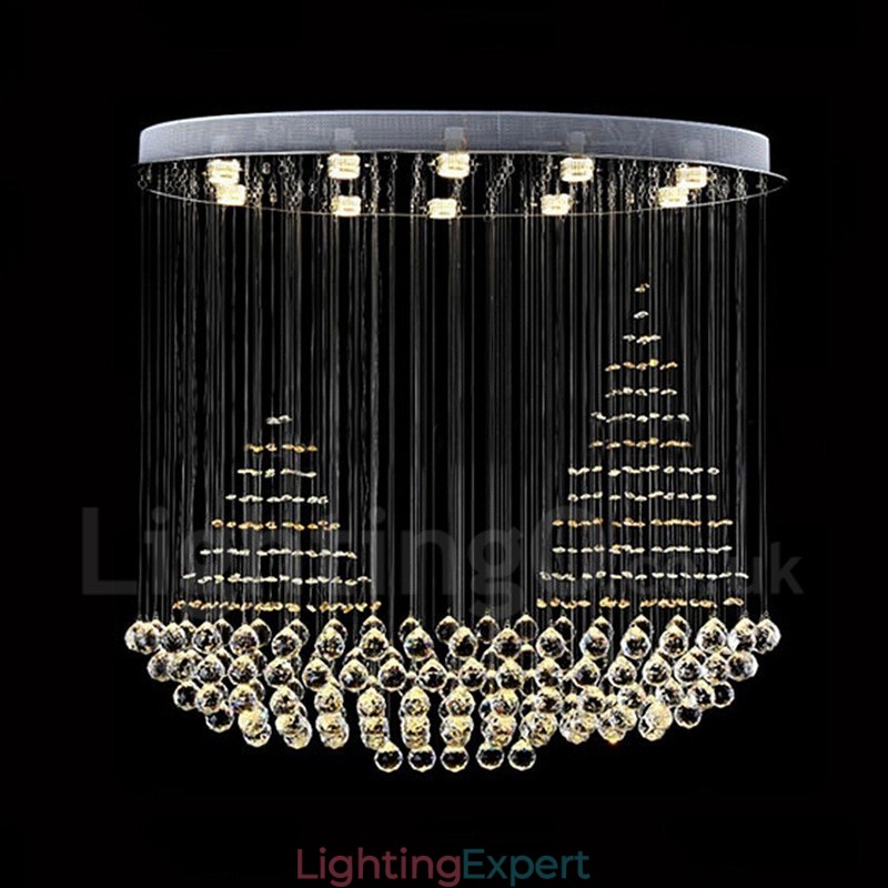 10 Lights Modern K9 Crystal Ceiling Pendant Light Indoor Chandelier Lighting Lamps Fixtures