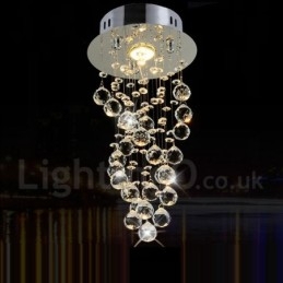 1 Light Modern K9 Crystal Ceiling Pendant Light Indoor Chandelier Lighting Lamps Fixtures