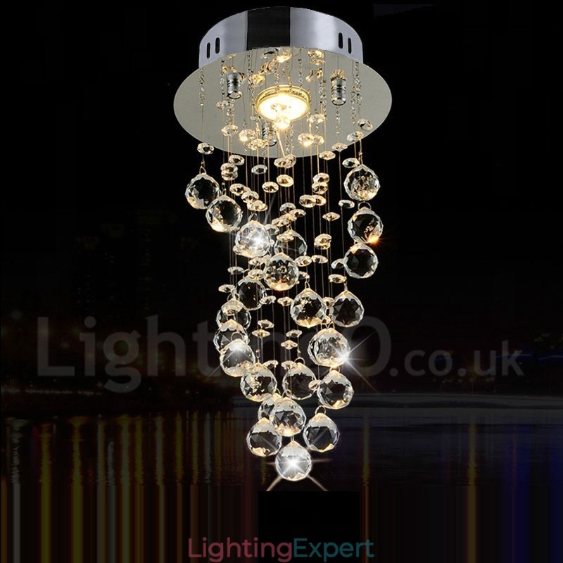 1 Light Modern K9 Crystal Ceiling Pendant Light Indoor Chandelier Lighting Lamps Fixtures