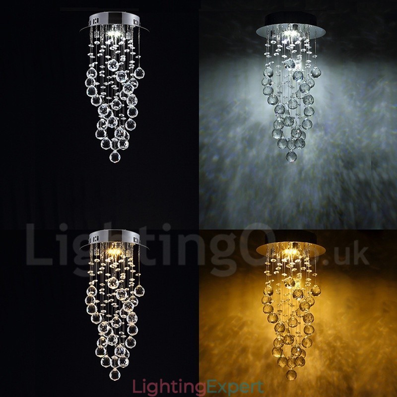 1 Light Modern K9 Crystal Ceiling Pendant Light Indoor Chandelier Lighting Lamps Fixtures