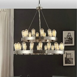 Vintage Mini Style Chrome Metal Chandelier
