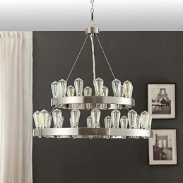 Vintage Mini Style Chrome Metal Chandelier