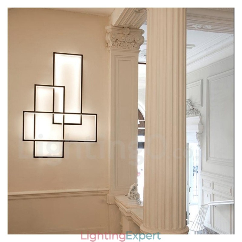 Modern Comtemporary Alumilium Painting Ceiling Light Flush Mount Wall Light with Remoter Dimmer for Living Room Bed Room