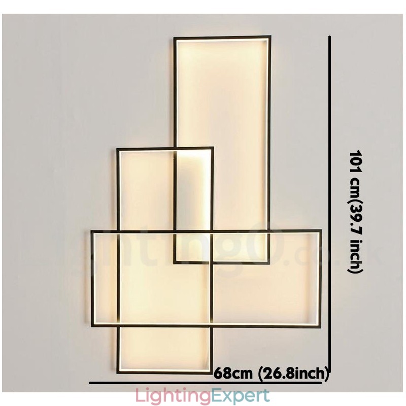 Modern Comtemporary Alumilium Painting Ceiling Light Flush Mount Wall Light with Remoter Dimmer for Living Room Bed Room