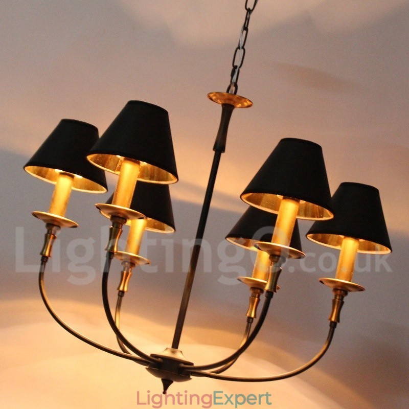 6 Light Rustic Retro Contemporary Candle Style Chandelier