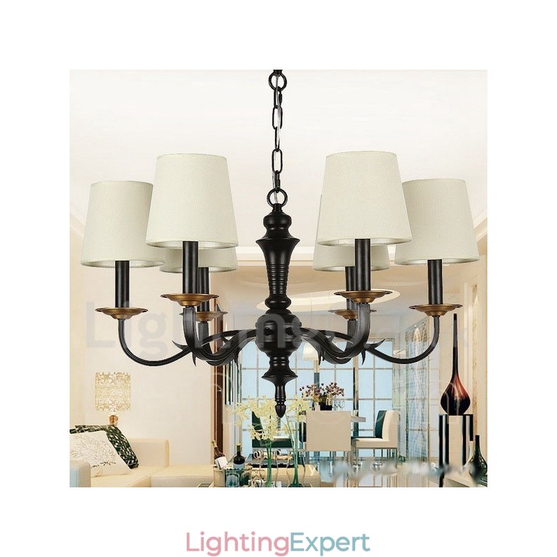 6 Light Rustic Retro Candle Style Chandelier