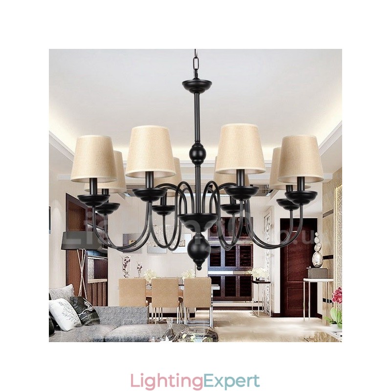 8 Light Rustic Retro Contemporary Candle Style Chandelier