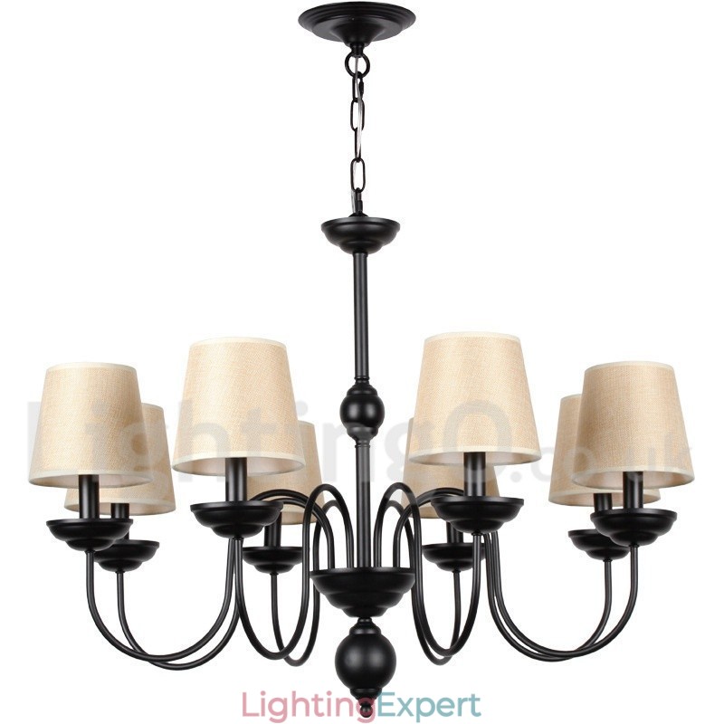 8 Light Rustic Retro Contemporary Candle Style Chandelier