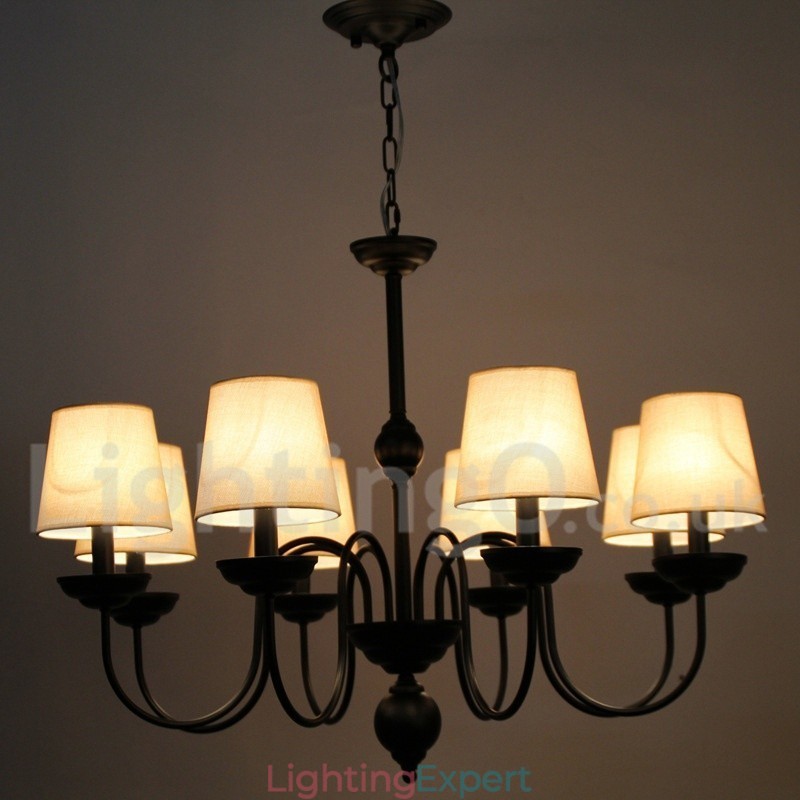 8 Light Rustic Retro Contemporary Candle Style Chandelier