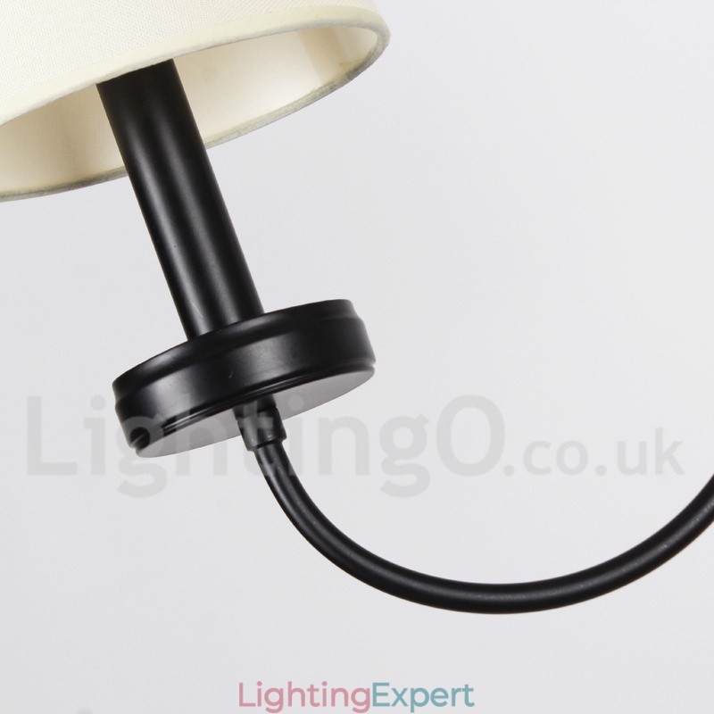 5 Light Retro Contemporary Black Candle Style Chandelier